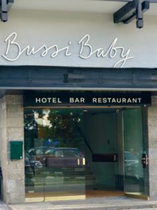 Bussi Baby ~ Hello to the new hotel in Bad Wiessee:Tegernsee outside entrance area with neon sign2